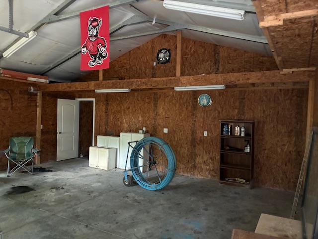 Detached garage interior