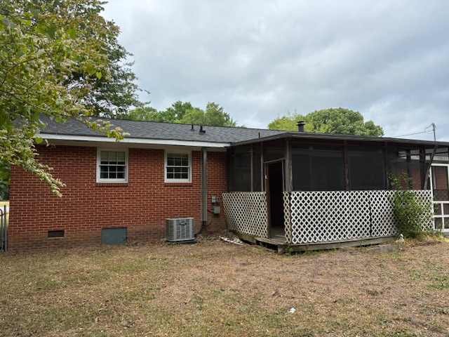 Rear exterior and pool area